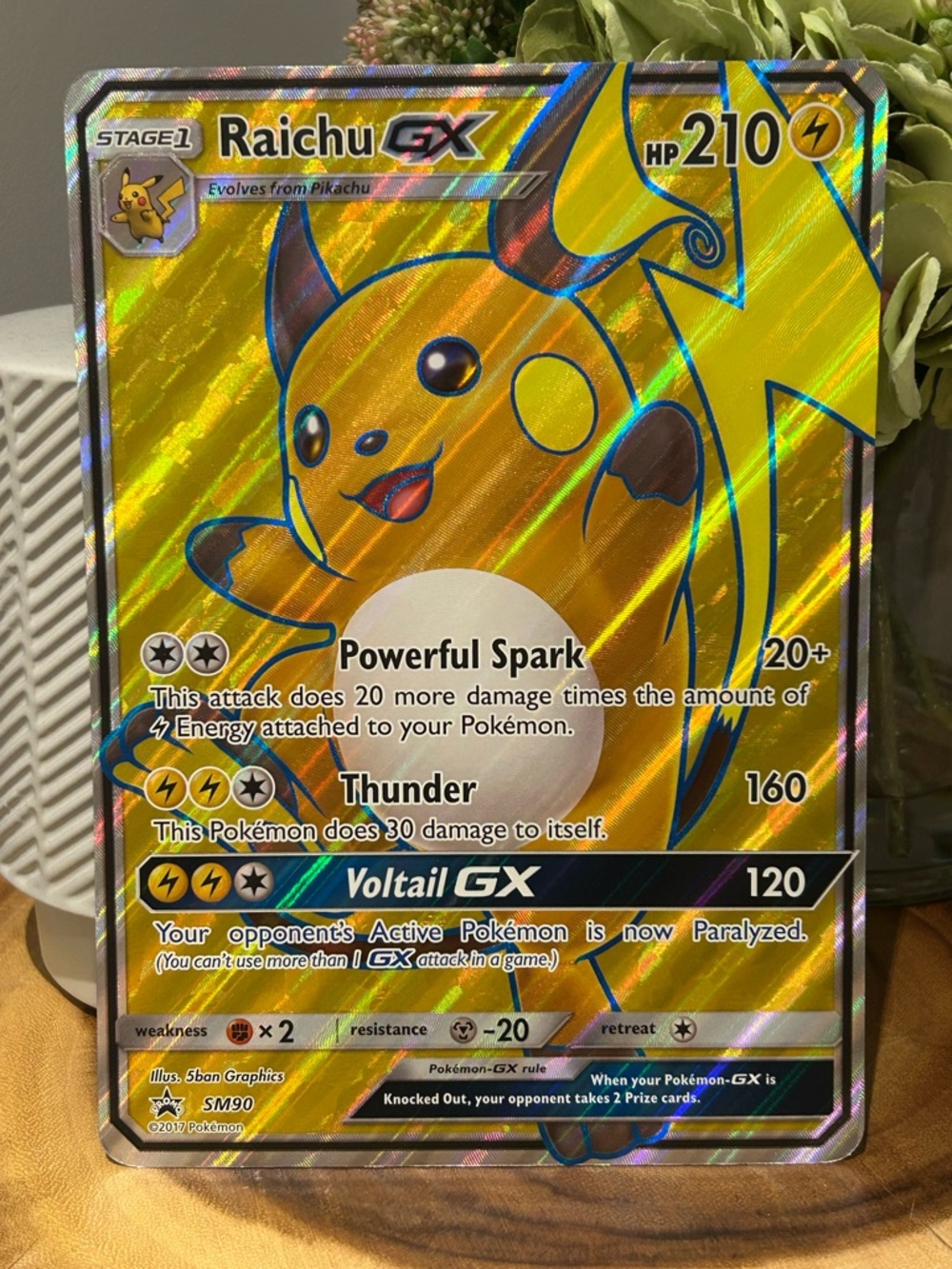 Pokémon Raichu GX 2017 Jumbo card, SM90, Collectible, Fan Favorite